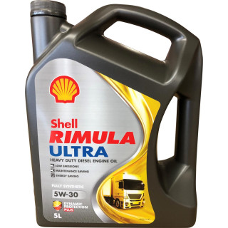 Shell Rimula Ultra 5W-30 5 Liter (E9/M3677/VDS-4) Low-Ash Hochleistungs-Dieselmotorenöl für NFZ