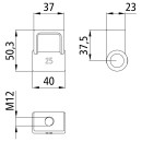 Scharnieroberteil 6551, verzinkt, mit Zugankerbohrung M12