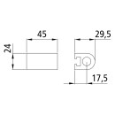 Scharnierunterteil 4041, Aluminium roh, 45 mm