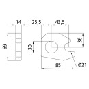 Lager H 120 A, für Wellen-Ø 30 mm, Stahl roh