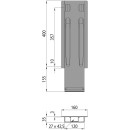 K20 Mittelrunge, Stahl, schwarz KTL, 400 mm Nennhöhe