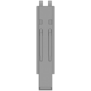 K20 Mittelrunge, Stahl, schwarz KTL, 600 mm, mit Aufnahme