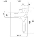 Pendelverschluss 3821, Stahl roh, links