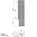 K20 Eckrunge hinten, rechts, Stahl KTL, 400mm,...