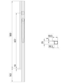 K20 Vorderrunge Stahl KTL, TIR, rechts, 800 mm BWH