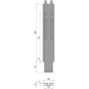 K20 Mittelrunge, Stahl, schwarz KTL, 800 mm, TIR, mit Aufnahme