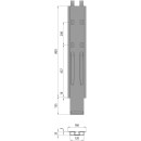 K20 Mittelrunge, Stahl, schwarz KTL, 800 mm, mit Aufnahme