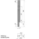 K20 Eckrunge vorne, rechts, Stahl KTL, 500 mm, Schraubversion