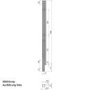 K20 Eckrunge vorne, rechts, Stahl KTL, 1000 mm, Schraubversion