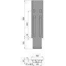 K20 Mittelrunge, Stahl, microZINQ® 5, 500 mm, ohne Aufnahme