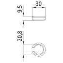 Nylon-Buchse für Rohrbefestigung, Ø 22 mm Drehstange