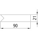 PVC Abdeckstreifen für Hart-Weich Profil, grau