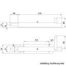 Federriegel 2220/80 Federriegel m. Anschraubplatte, re,...