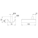 Planenrohrhalter einfach, für Ø 60 mm, roh