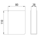 Einstecktasche, offen, 80 x 110 x 28 mm, Stahl roh