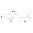 Planenrohrhalter einfach, für Ø 50 mm, roh