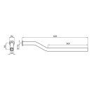 Tragrohr 40x4x800 mm, gekröpft / grund.