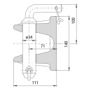 Abschleppkupplung GM 103, Anhängelast 25 t, 120 x 55 mm