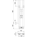 Blueline Aluminium-Eckrunge DL, hinten links, eloxiert, 500 mm