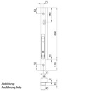 Blueline Aluminium-Eckrunge DL, vorne rechts, eloxiert, 600 mm