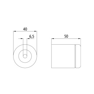 Türpuffer Gummi weiß Ø 39x59 mm