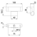 Scharnierlager, ähnlich 6552 N, M12 f. Zuganker,...