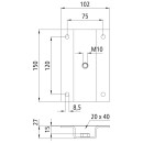 Rungenhalter 20 x 40 mm m. eingeschweißter Mutter M10, verzinkt