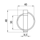 Klappsplint, galvanisch verzinkt, 4,5 mm, runder Federring