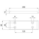 Gummi-Unterlage 60 x 200 x 15 mm (B x L x H),...