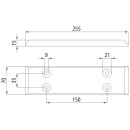 Gummi-Unterlage 70 x 255 x 15 mm ( B x L x H )...