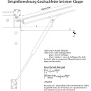 Gasfeder 0-3-150-1/250N-295/445 A/A, Federkraft 250N, Hub 150mm