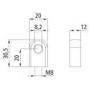 Anschlussauge V2A, Innengewinde M8, Edelstahl