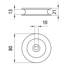 Seilrolle, roh, Ø 80 mm