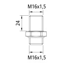 Schottstutzen, M16 x 1,5/M16 x 1,5, Gewindelänge 24 mm