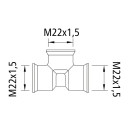 T-Stück 3-mal M22 x 1,5