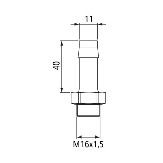 Schlauchstutzen, M16 x 1,5, für Ø 11 mm - LKW Ersatzteile beim Experten  bestellen