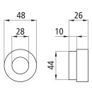 Buchse in Sonderausführung, Bohrung 28 mm, ohne Nute