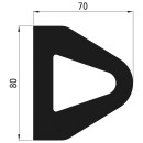 Rammschutzprofil, Gummi, 80 x 70 mm, 2600 mm, schwarz