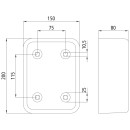 Rammpuffer-Gummi 200 x 150 x 80 mm, mit 4 Bohrungen