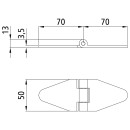 Seitentürscharnier verzinkt, L = 140 mm, B = 50 mm,...