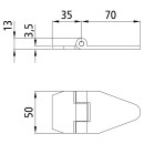 Seitentürscharnier verzinkt, L = 105 mm, B = 50 mm,...