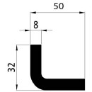 Bordwandendleiste/Winkelstahl, 40x32x8 mm, 500 mm lang
