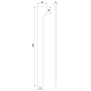 Bordwandendleiste für verstärkte Stahlbordwände, 500 mm lang