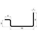 Eckrungenprofil, Stahl roh, 100 x 60 x 4 mm, 5 m