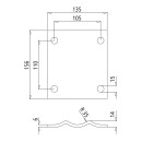 Flansch für Stützrad F 1 - 156 x 135 mm