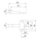 Gegenhalter 257 A/Größe 2, links = rechts, Stahl verzinkt