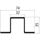 Aluminium Hutprofil 35 mm hoch, pressblank