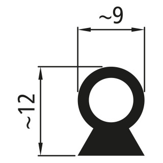 PVC-Dichtung für Kinnegrip K20 Einfassung, Rolle 20 m