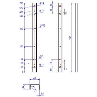 Rungenverstärkung vorne für SSPL-CS Light und PWP Trailer Kit