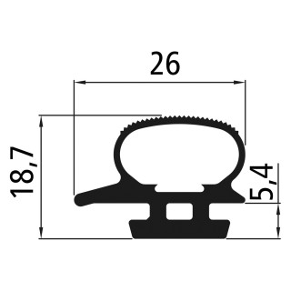 Gummidichtung PWP 2 219 501, 12 m Rolle